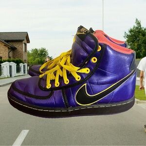 Nike Vandal High Premium Purple and Yellow High-Top Sneakers Women’s Size 9.